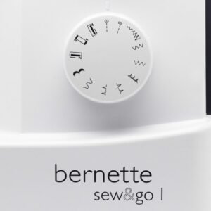 Bernette Sew & Go 1 beginner sewing machine with 10 built-in stitches, Compact mechanical sewing machine Bernette Sew & Go 1 for home use, Affordable Bernette Sew & Go 1 sewing machine with free arm feature, Bernette Sew & Go 1 sewing machine with presser feet accessories Entry-level Bernette Sew & Go 1 sewing machine for everyday projects