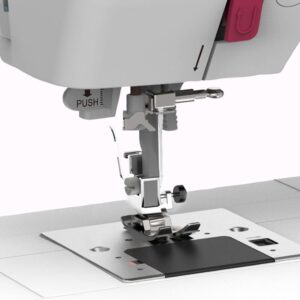 Bernette Sew & Go 8 computerized sewing machine with LCD display, Bernette Sew & Go 8 sewing machine with 197 stitch patterns, Compact Bernette Sew & Go 8 with alphabet and buttonhole options, Bernette Sew & Go 8 sewing machine with memory function and speed control, Bernette Sew & Go 8 for creative sewing with decorative stitches