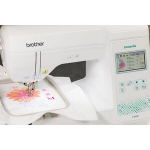 Brother F540E embroidery machine doing embroidery
