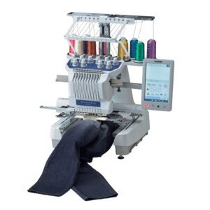 Brother PR1055X embroidery machine with long frame for denim